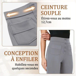 🔥50% de réduction🔥Haute élasticité - Pantalon décontracté à jambe droite et taille haute - Image 10