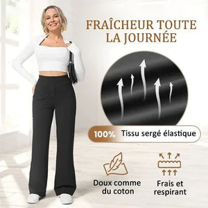 🔥50% de réduction🔥Haute élasticité - Pantalon décontracté à jambe droite et taille haute - Image 11
