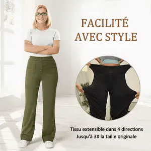 🔥50% de réduction🔥Haute élasticité - Pantalon décontracté à jambe droite et taille haute - Image 12