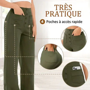 🔥50% de réduction🔥Haute élasticité - Pantalon décontracté à jambe droite et taille haute - Image 14