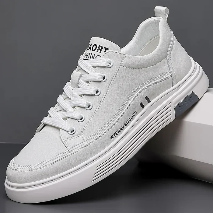 Baskets décontractées en cuir véritable - Sport plat - Image 18