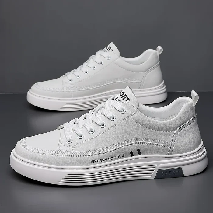 Baskets décontractées en cuir véritable - Sport plat - Image 20