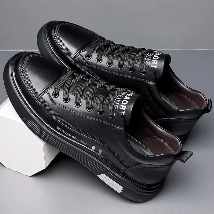 Baskets décontractées en cuir véritable - Sport plat - Image 22