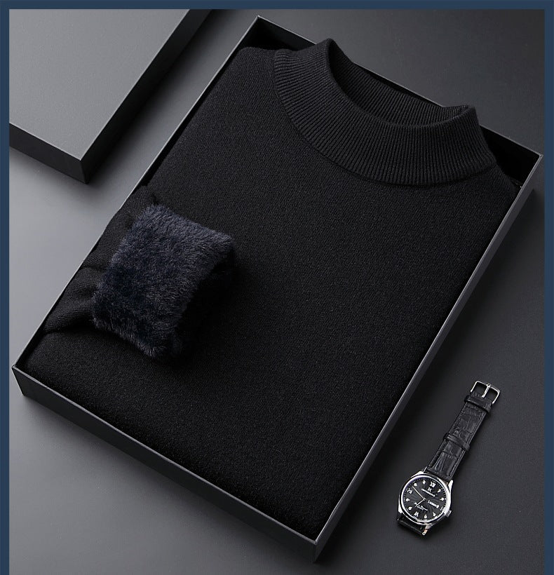 Pull en Cachemire Épais pour Homme de Couleur Unie - Haute Qualité - Image 6