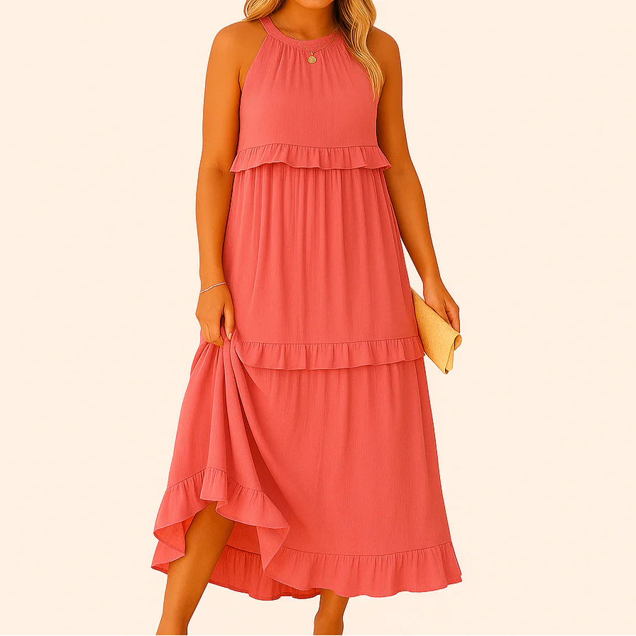 Rebeca Robe Longue Fluide – Élégance Romantique avec Volants - Image 4