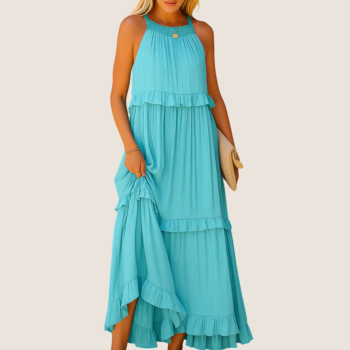 Rebeca Robe Longue Fluide – Élégance Romantique avec Volants - Image 6