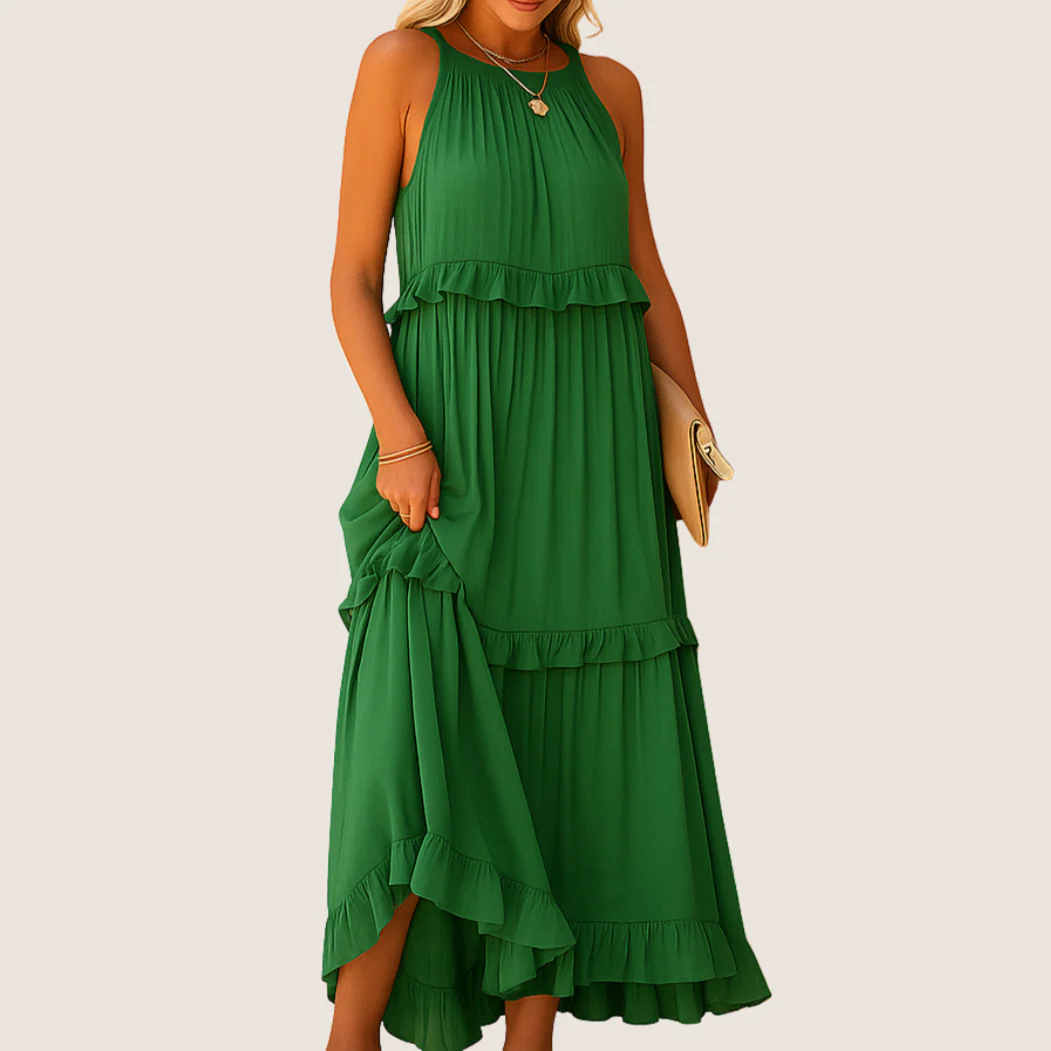 Rebeca Robe Longue Fluide – Élégance Romantique avec Volants - Image 7